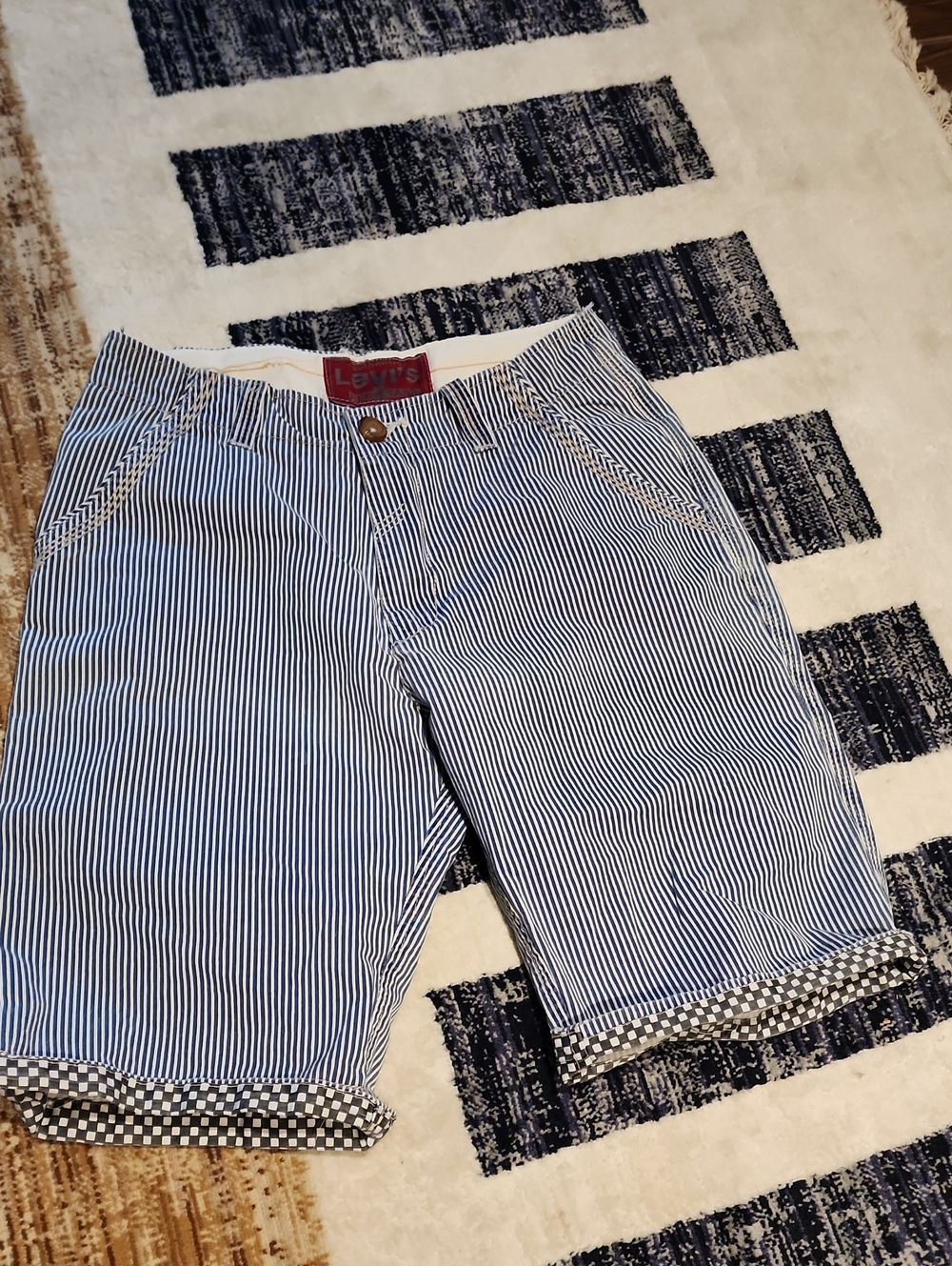Levi's Men's Navy & White Striped Chino Shorts